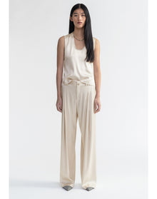 Tutu | Scoop-Neck Satin Top | Silver