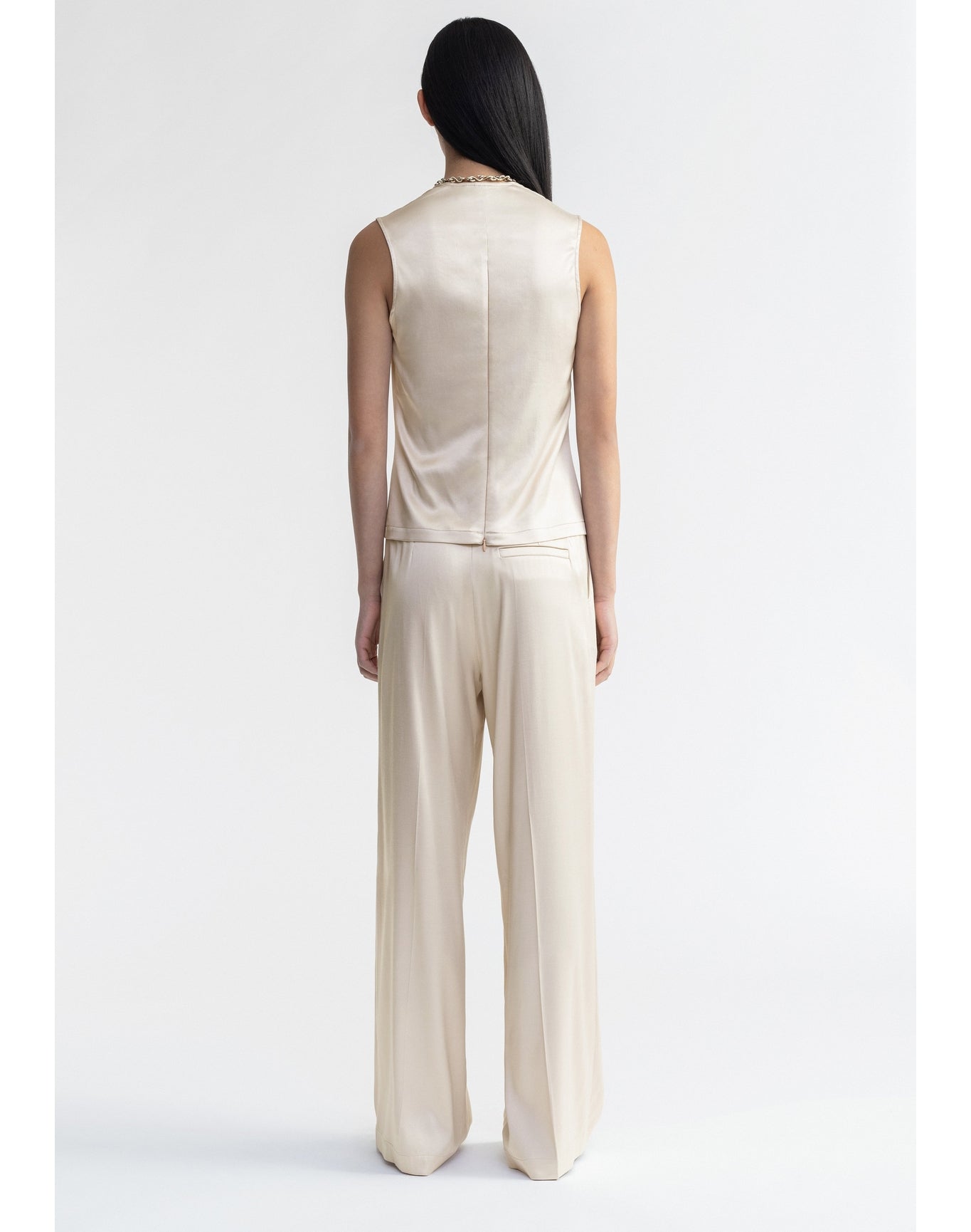 Tutu | Scoop-Neck Satin Top | Silver
