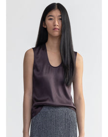 Tutu | Scoop-Neck Satin Top | Storm