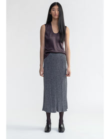 Tutu | Scoop-Neck Satin Top | Storm