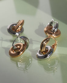 Two-Tone Interlock Hoops | Silver