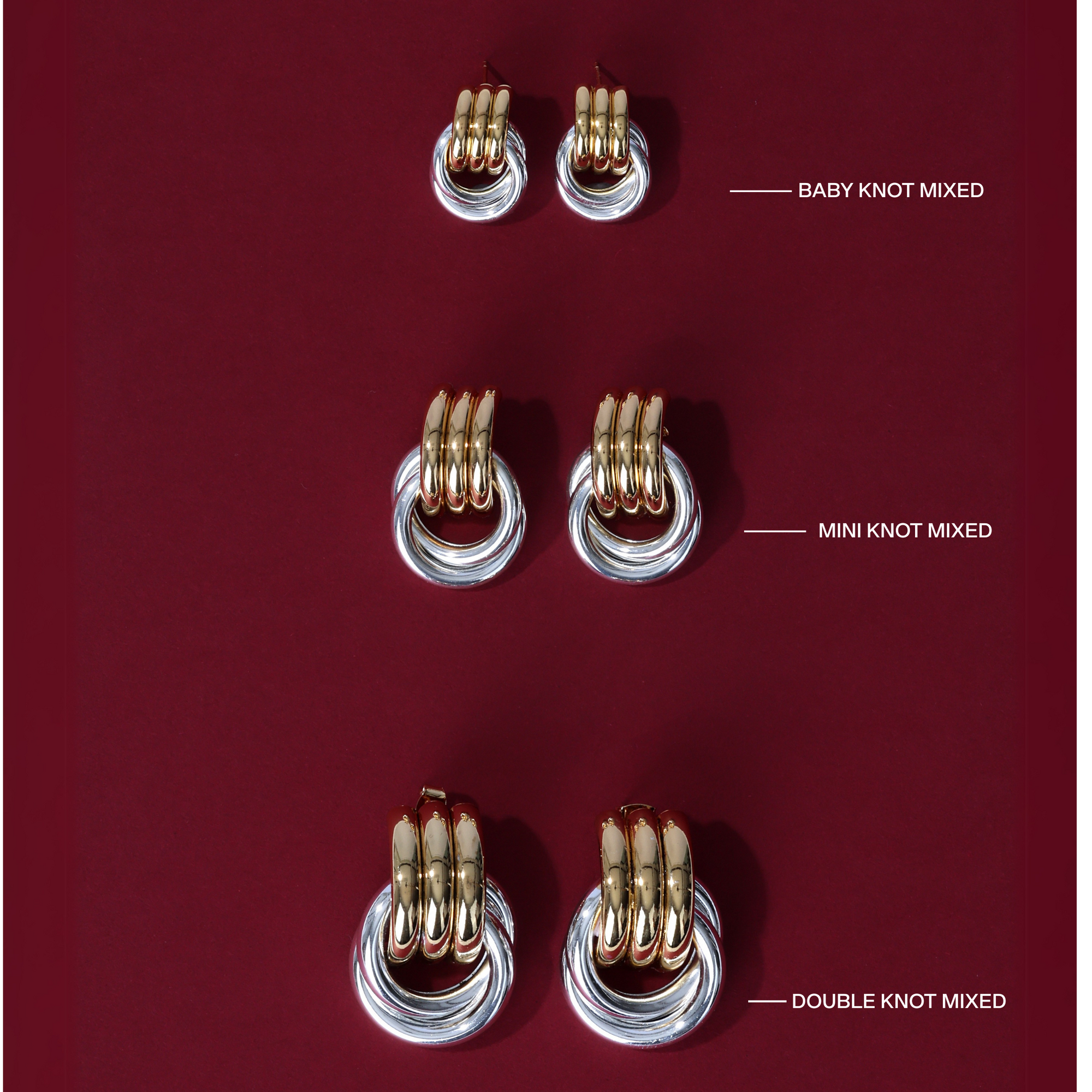 Mini Knot Earrings | Two-Tone