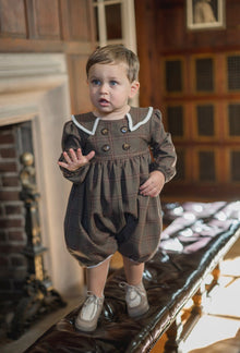 Unisex | Blair Estate Tweed Romper | Brown