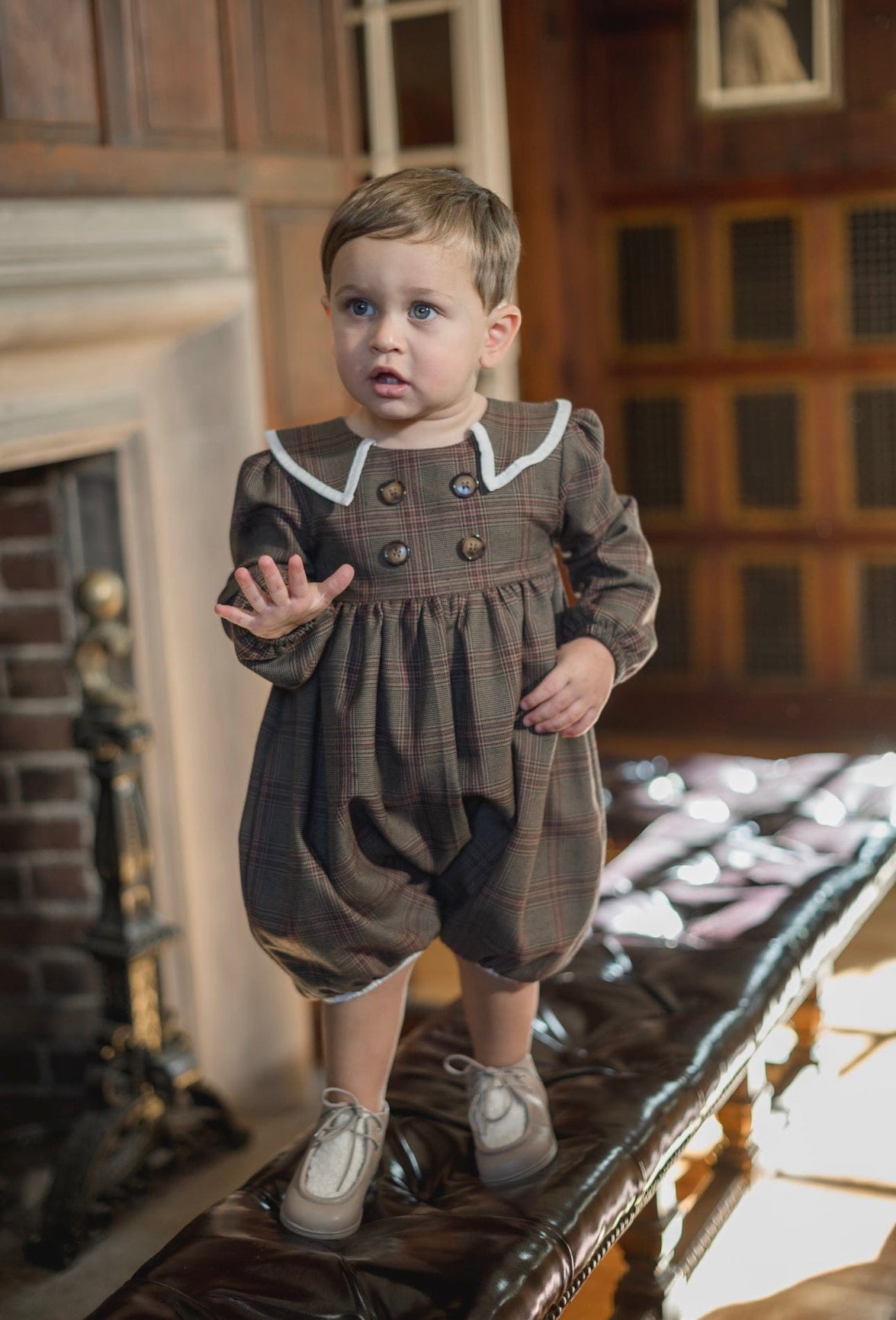 Unisex | Blair Estate Tweed Romper | Brown