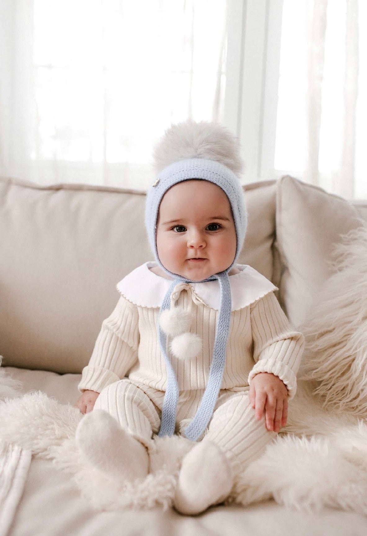 Unisex | Honeycomb Cashmere Bonnet | Blue