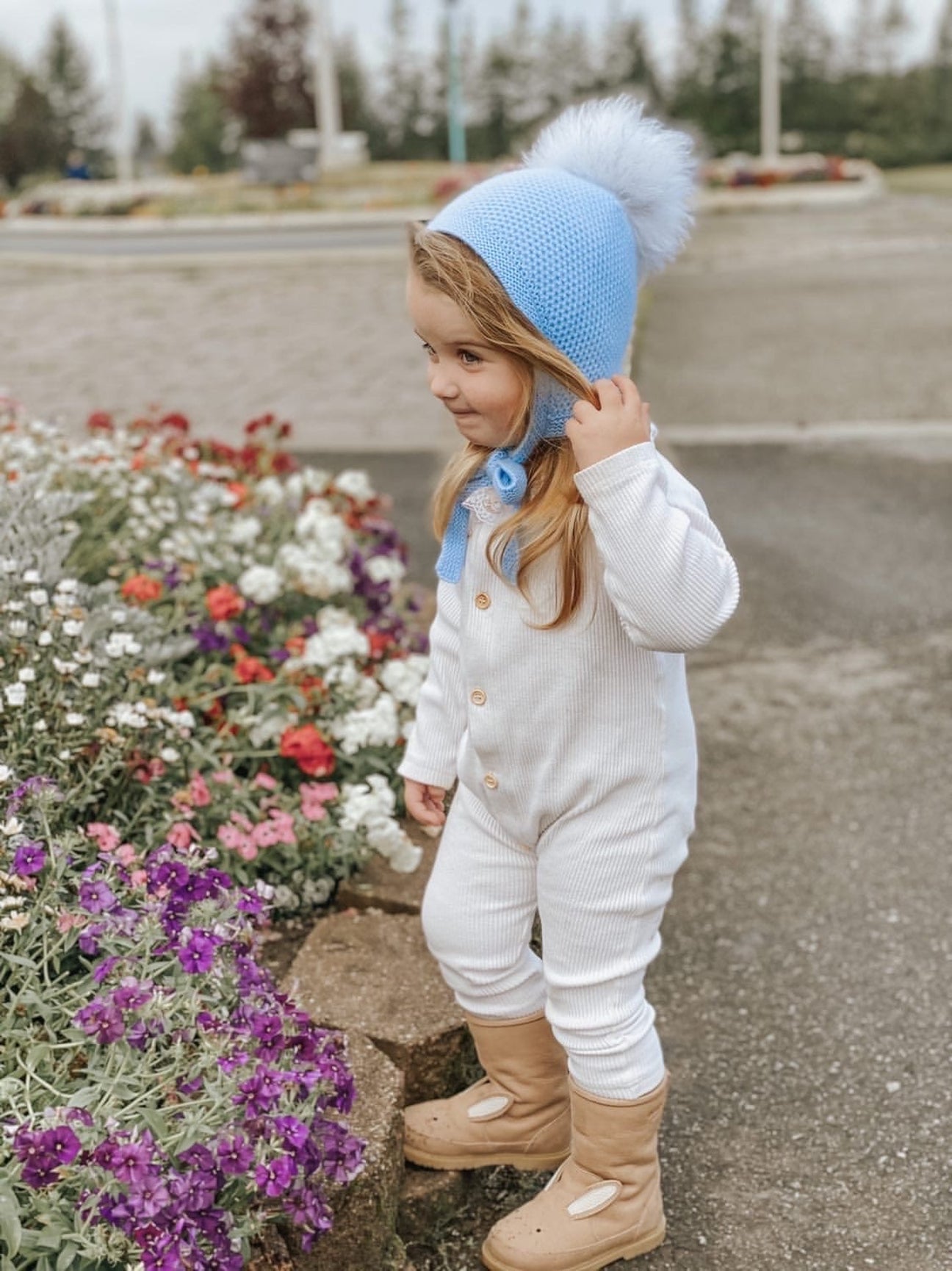 Unisex | Honeycomb Cashmere Bonnet | Blue