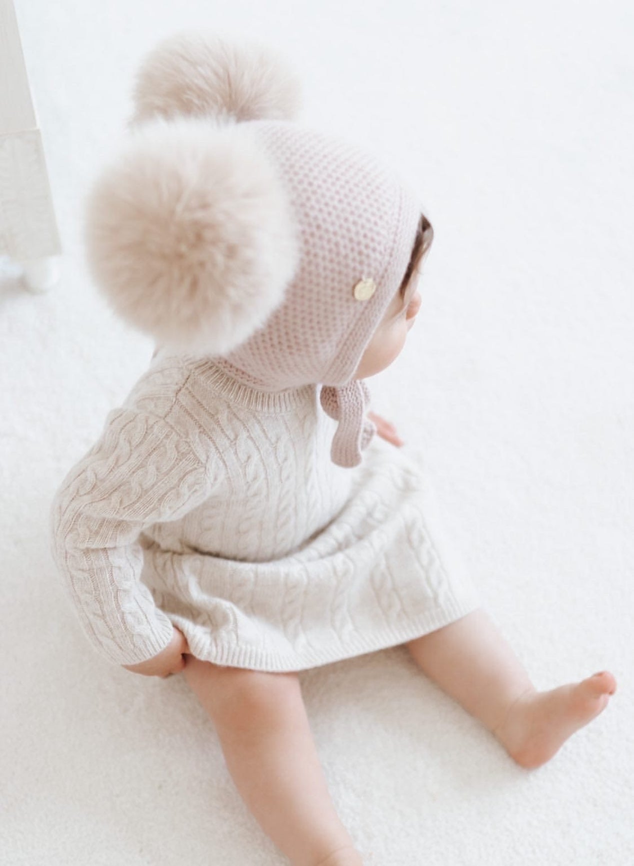Unisex | Honeycomb Dusty Cashmere Bonnet | Pink