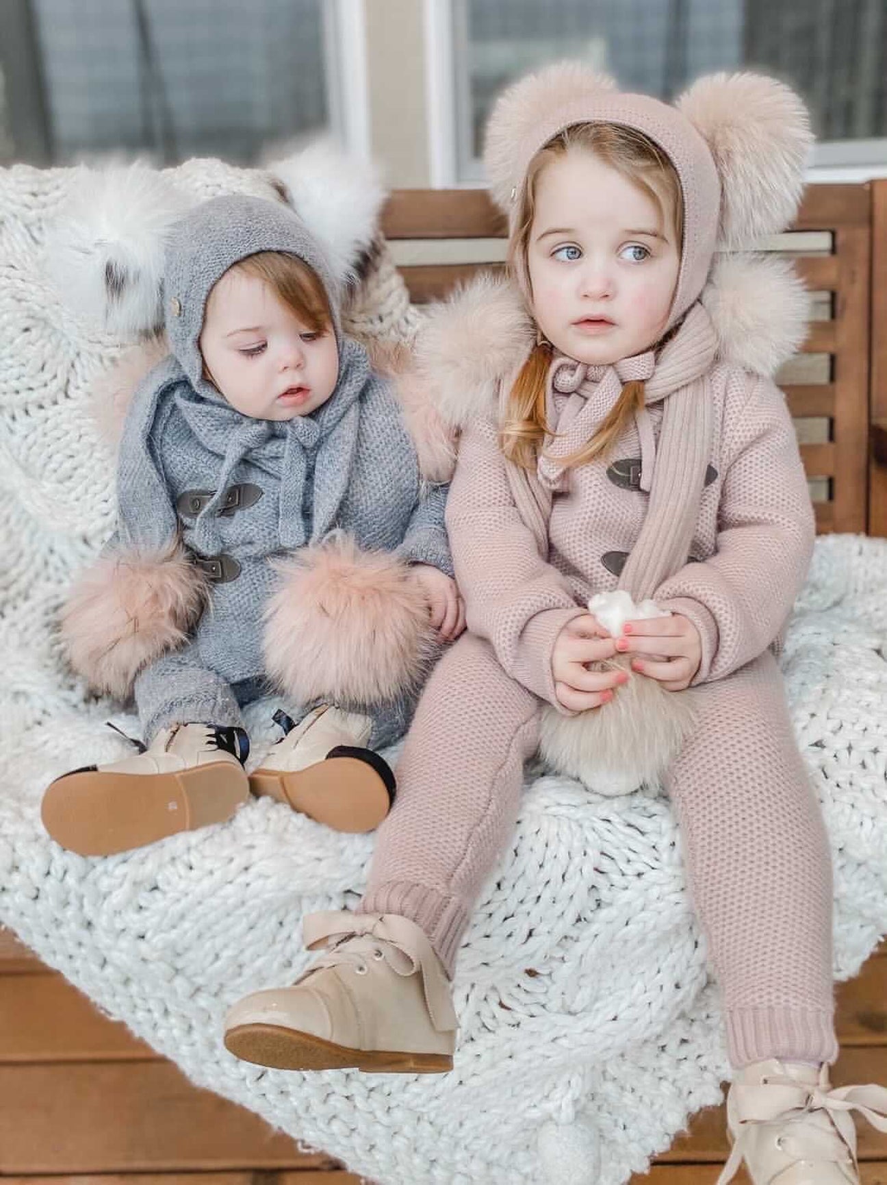 Unisex | Honeycomb Dusty Cashmere Pram Coat | Pink