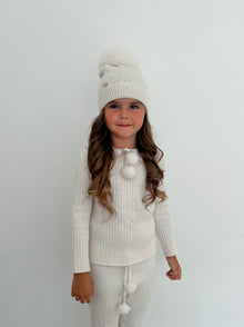 Unisex | Parker Merino Wool Foldover Beanie Hat | Ivory