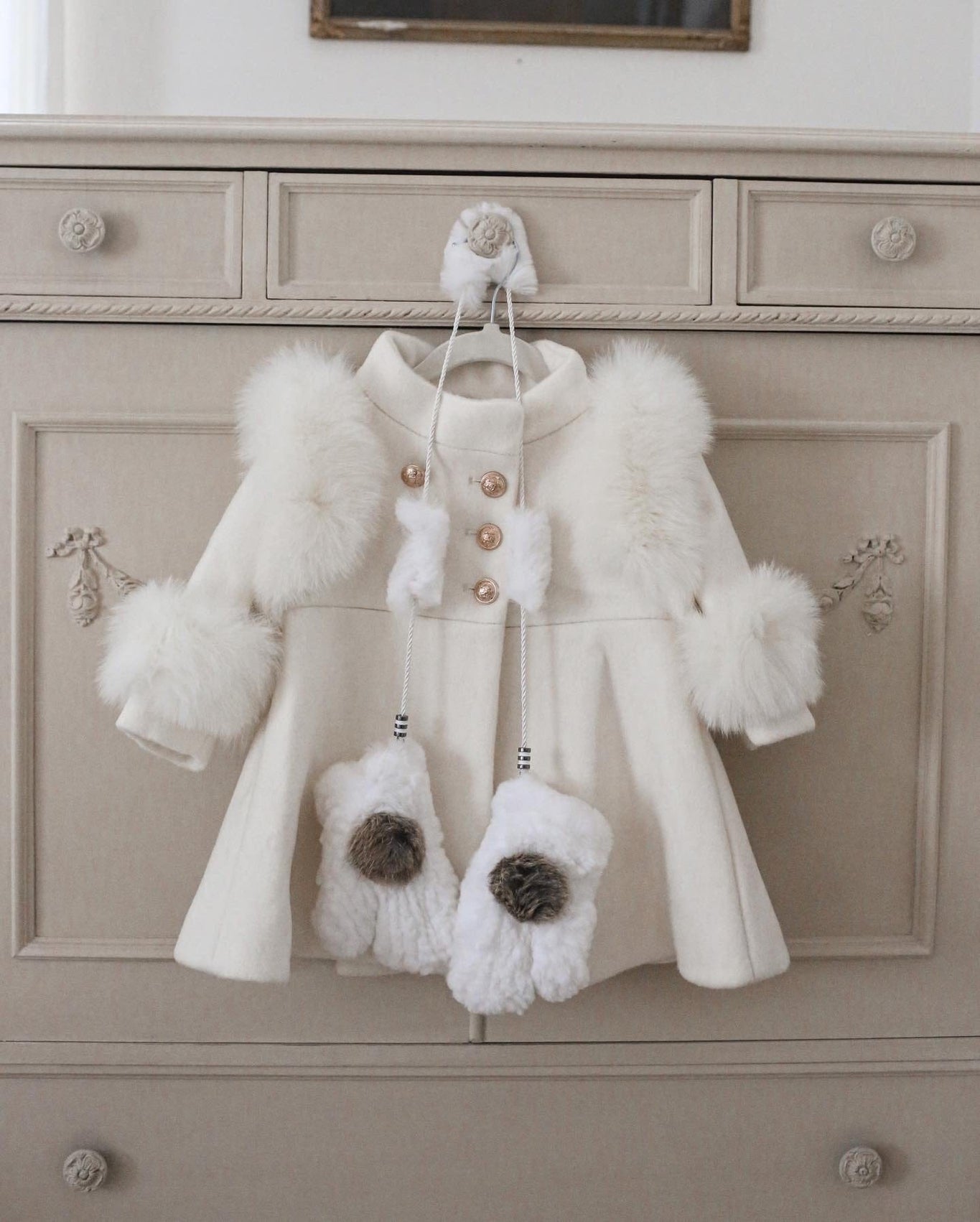 Unisex | Rabbit Fur Mittens | White