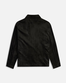 University Suede Zip Jacket | Black