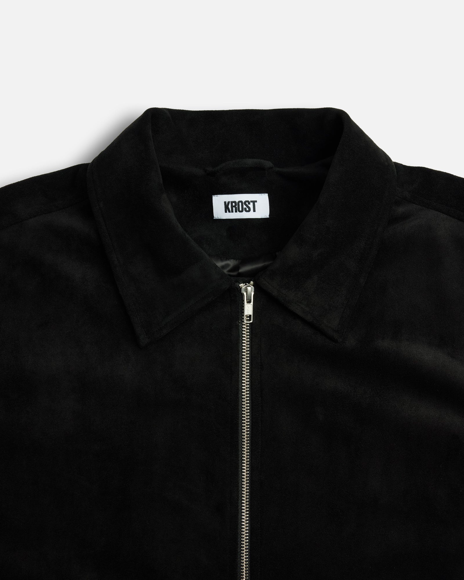 University Suede Zip Jacket | Black