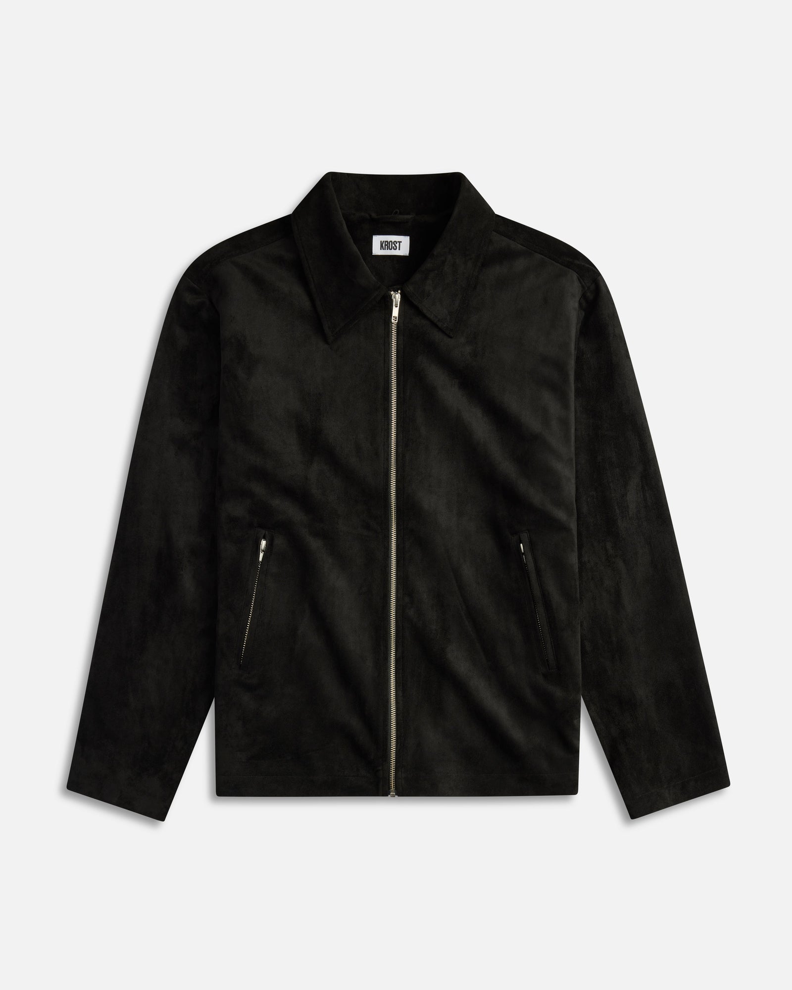University Suede Zip Jacket | Black