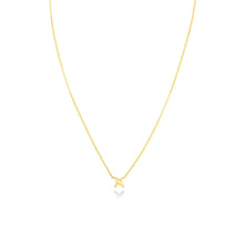 14K Recycled Gold Stitch chain necklace on a white background