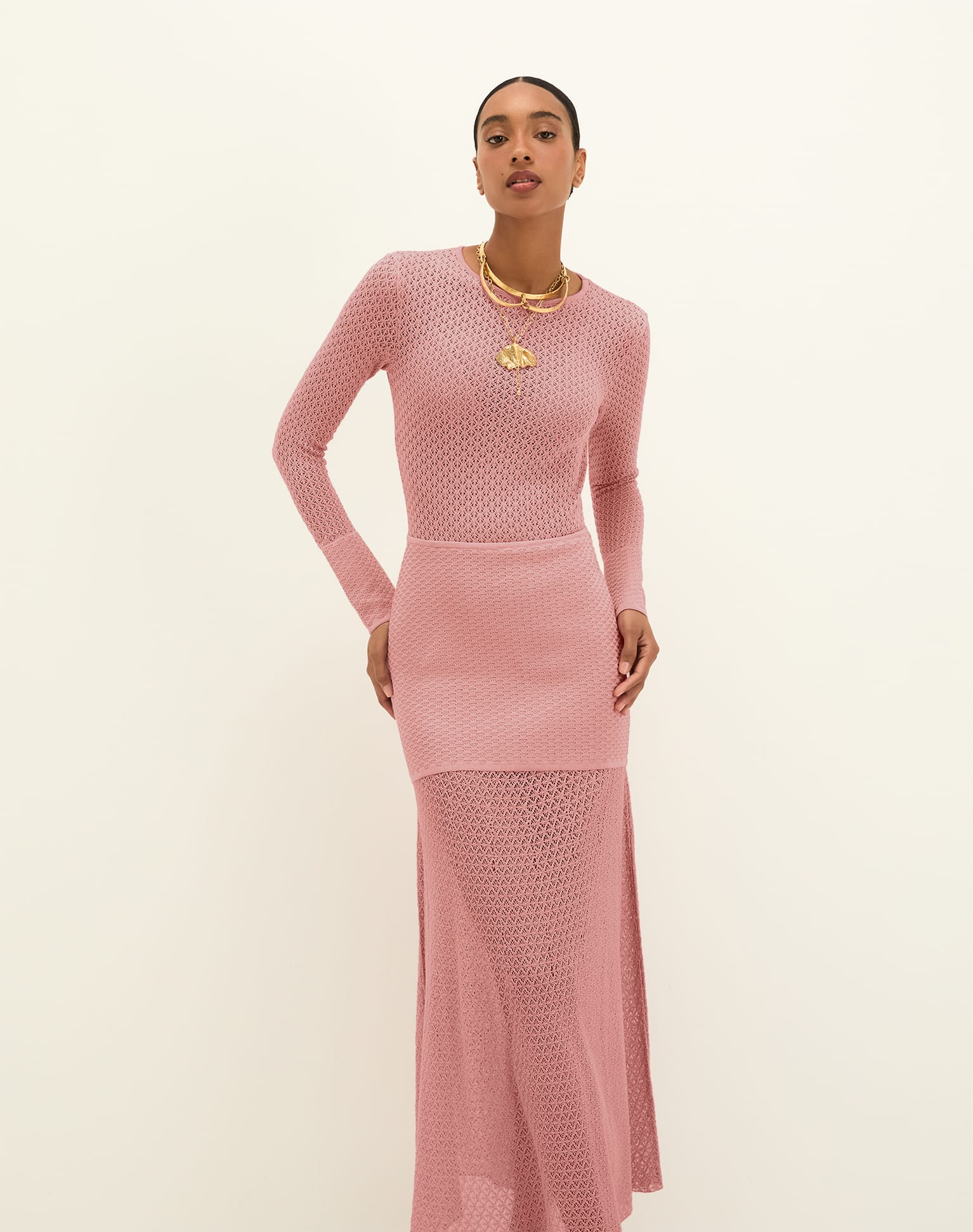 Knit Liz Long Dress - Light Sweet Heart XS