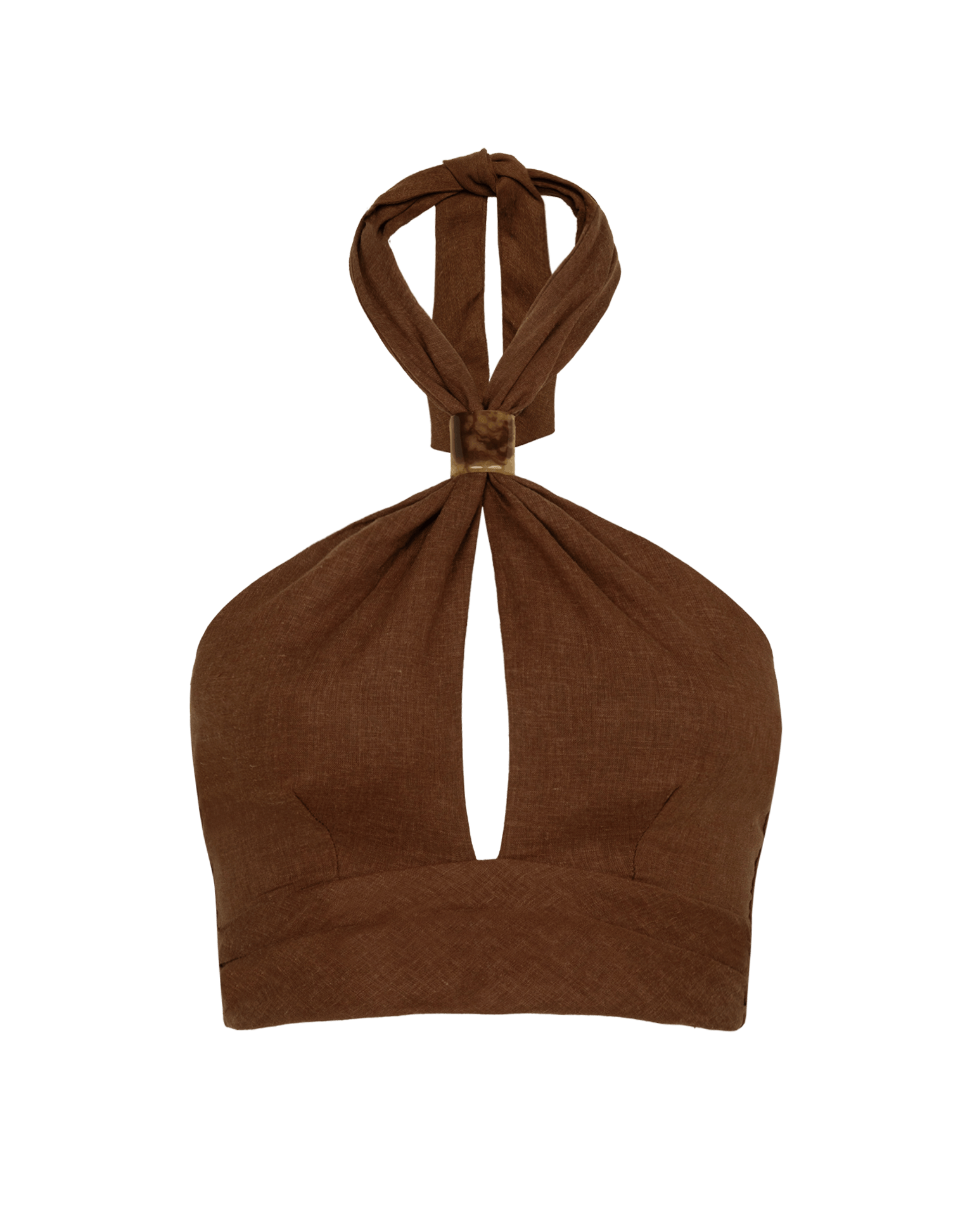 Luna Halter Top - Brown XS