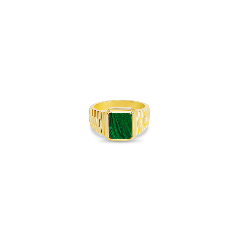 The Malachite Valine Ring | 18KT Gold Vermeil