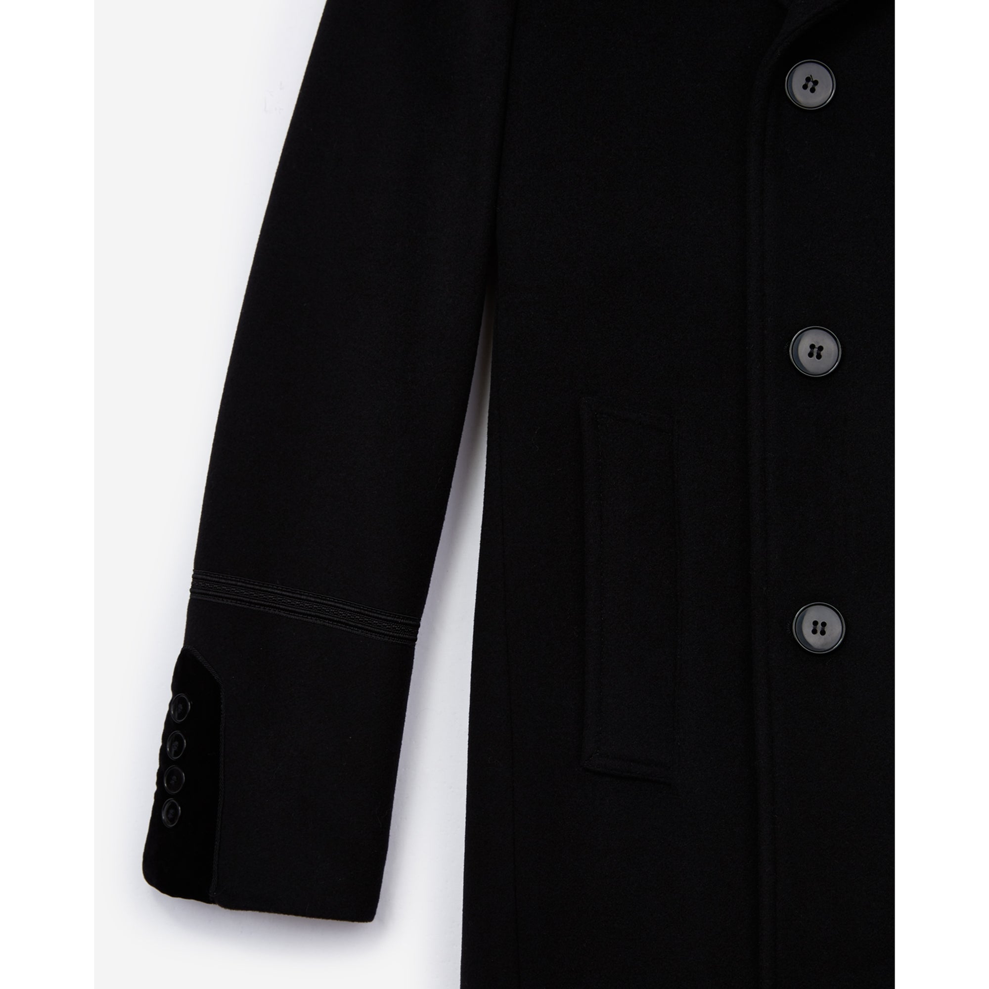 Velvet Detail Coat | Men | Black