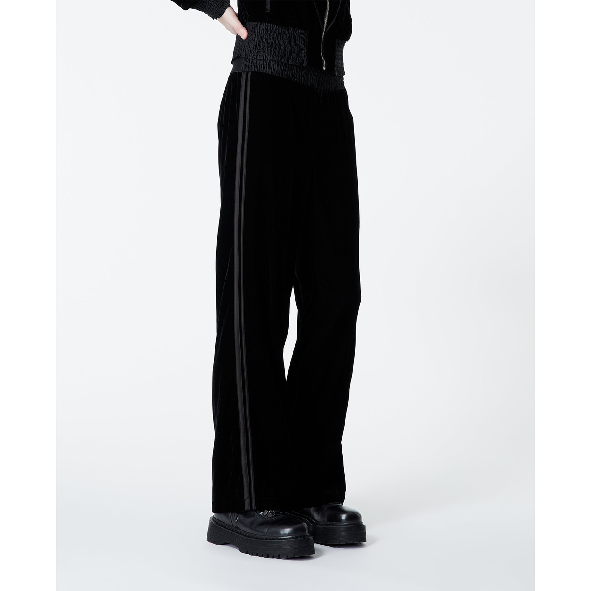 Velvet Pants With Trims | Women | Black