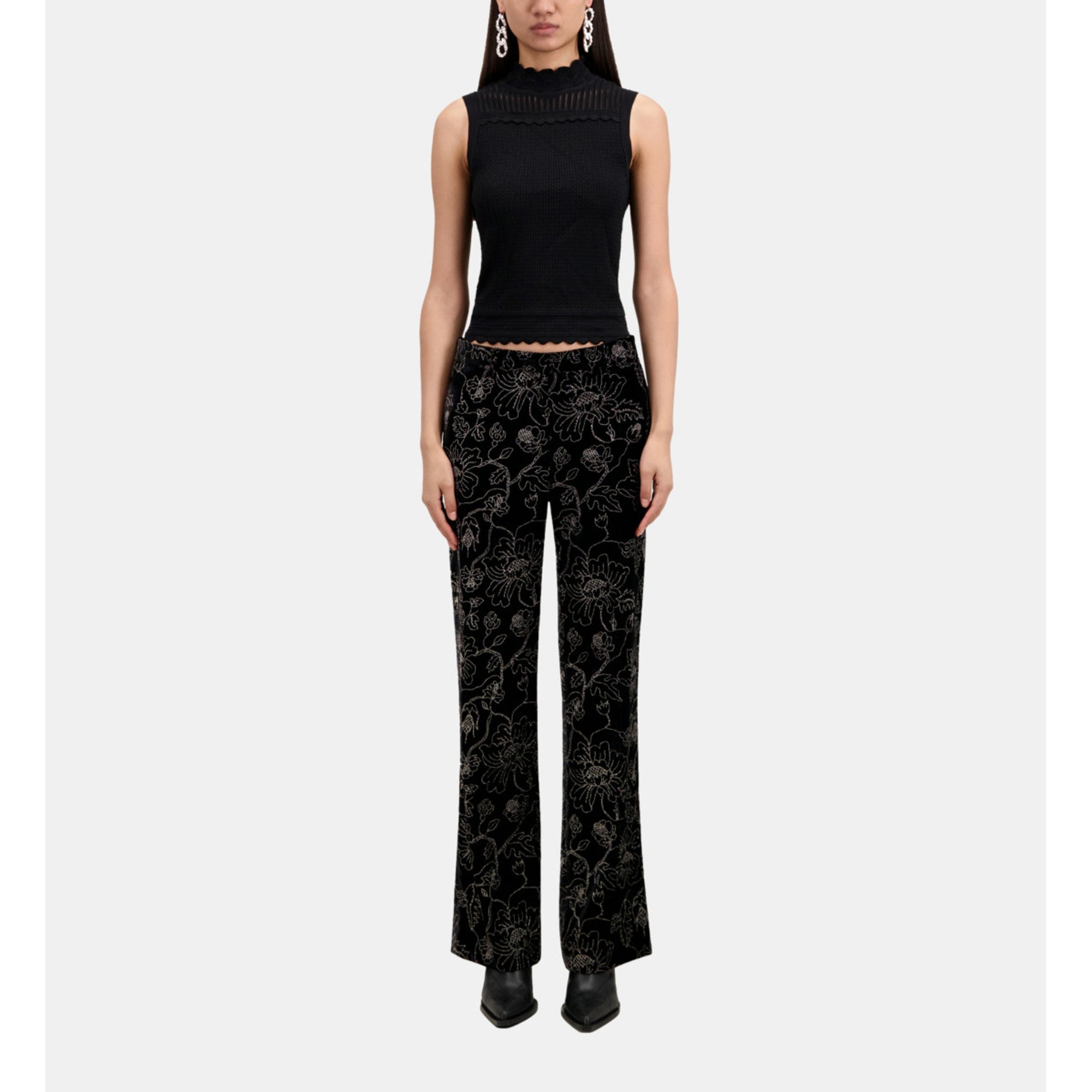 Velvet Suit Trousers | Women | Black