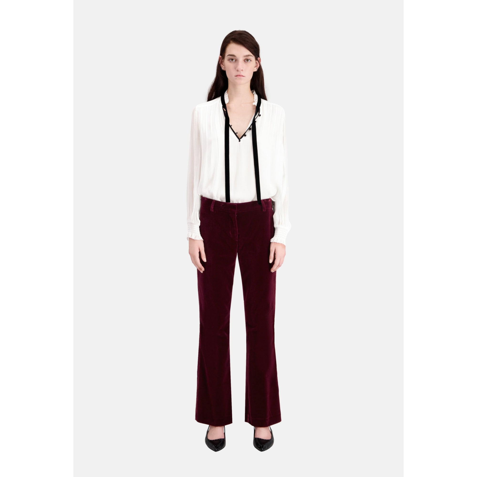 Velvet Suit Trousers | Women | Burgundy