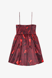 Printed Double Satin Strap Mini Dress | Winery