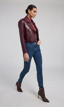 Cosita Vegan Leather Moto Jacket | Malbec