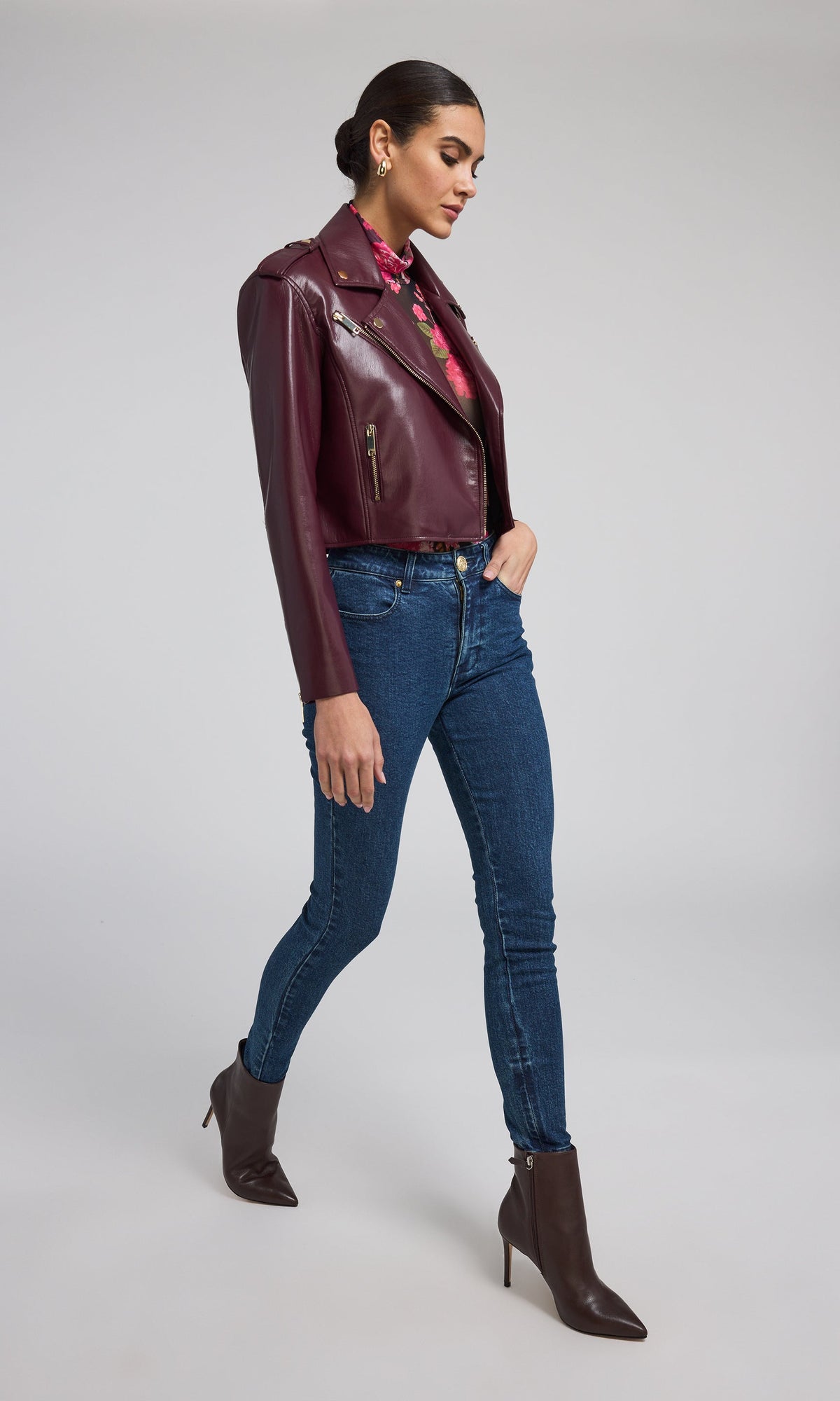 Cosita Vegan Leather Moto Jacket | Malbec