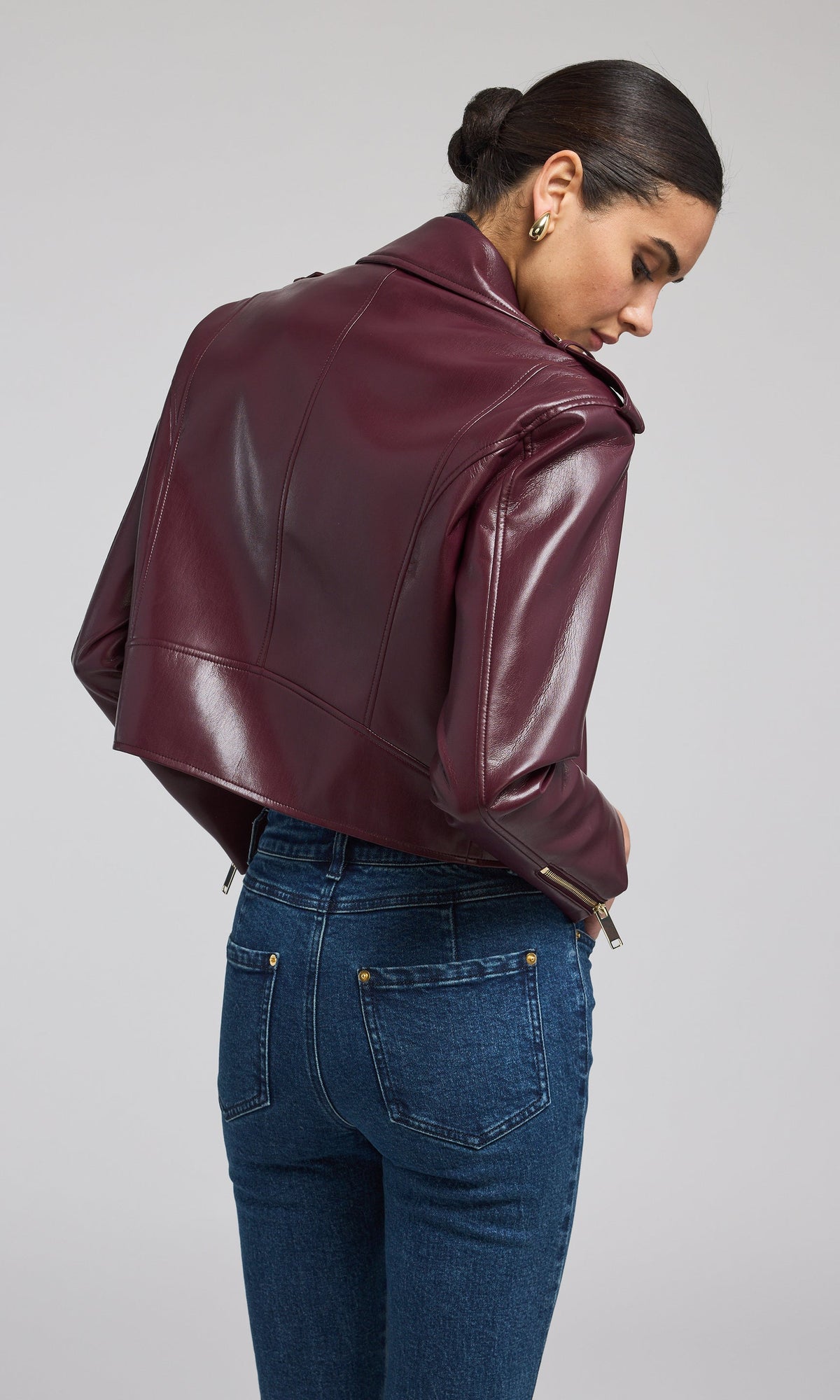 Cosita Vegan Leather Moto Jacket | Malbec