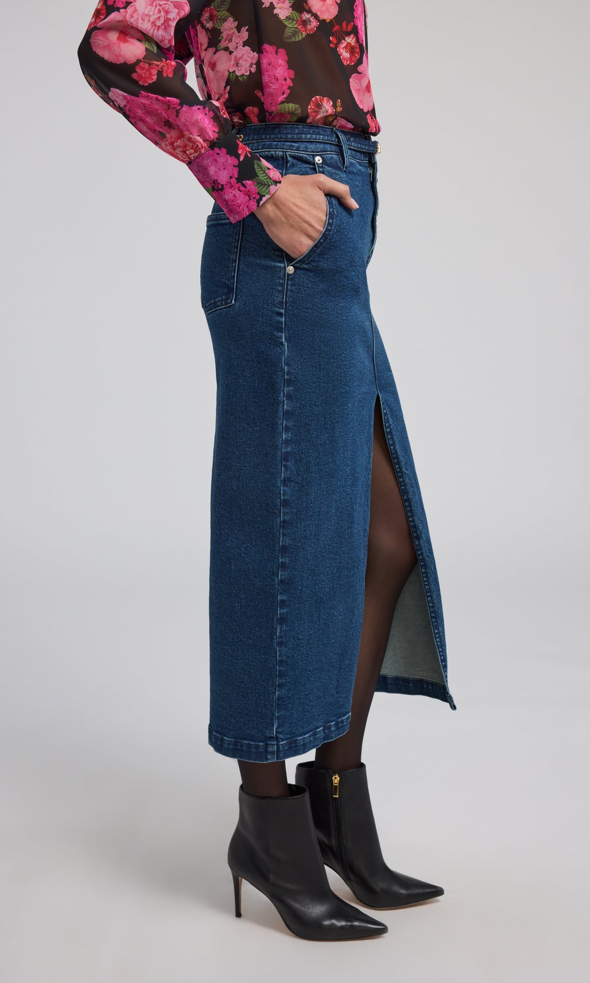 Medina Denim Skirt | Ocean Blue