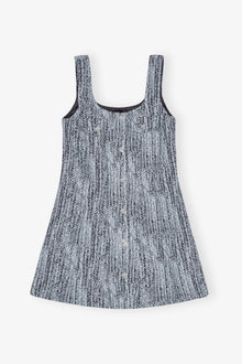 Cotton Tweed Mini Dress | Celestial Blue