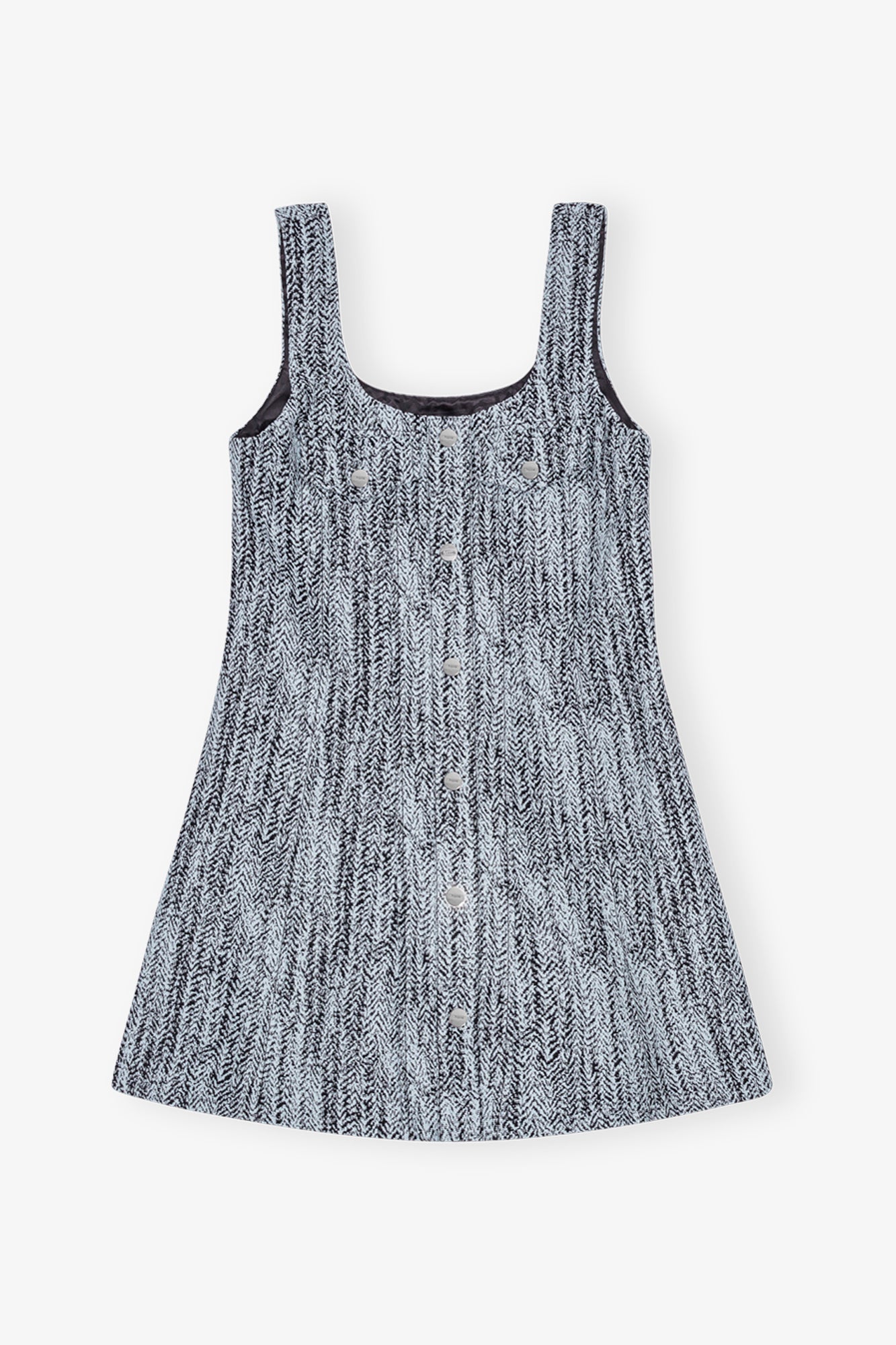 Cotton Tweed Mini Dress | Celestial Blue