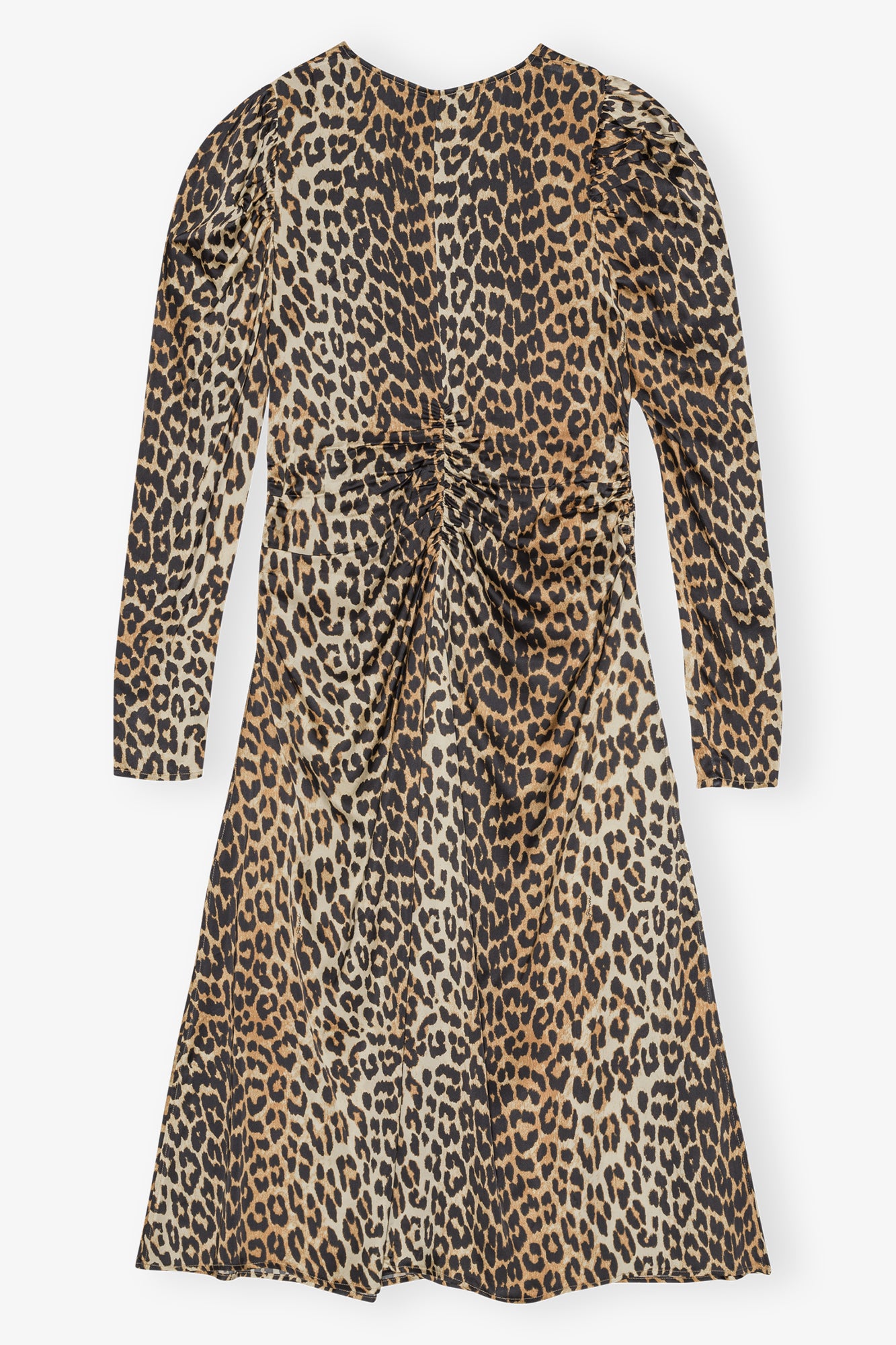 Printed Satin Midi Dress | Leopard