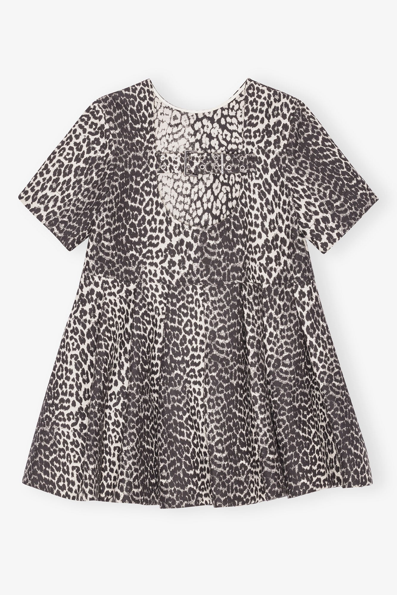 Cotton Tweed Mini Dress | Leopard