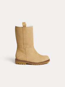 Girl | Gab White Leather Boots | Sand