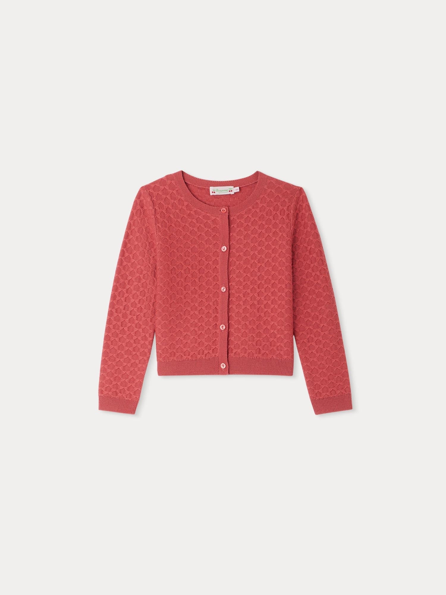 Girl | Garancie Cardigan In Dark Pink Wool | Strawberry