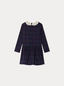 Girl | Mariela Embroidered Tulle Collar Dress | Indigo