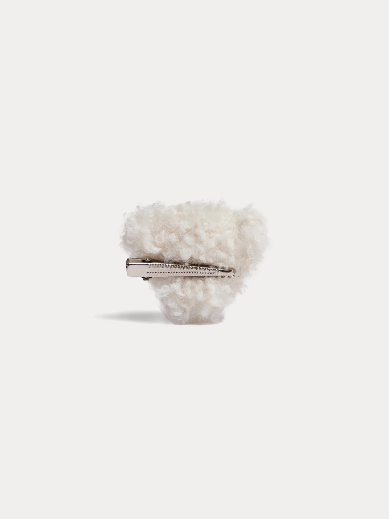 Girl | Gracey Faux Fur Barrettes | Ecru