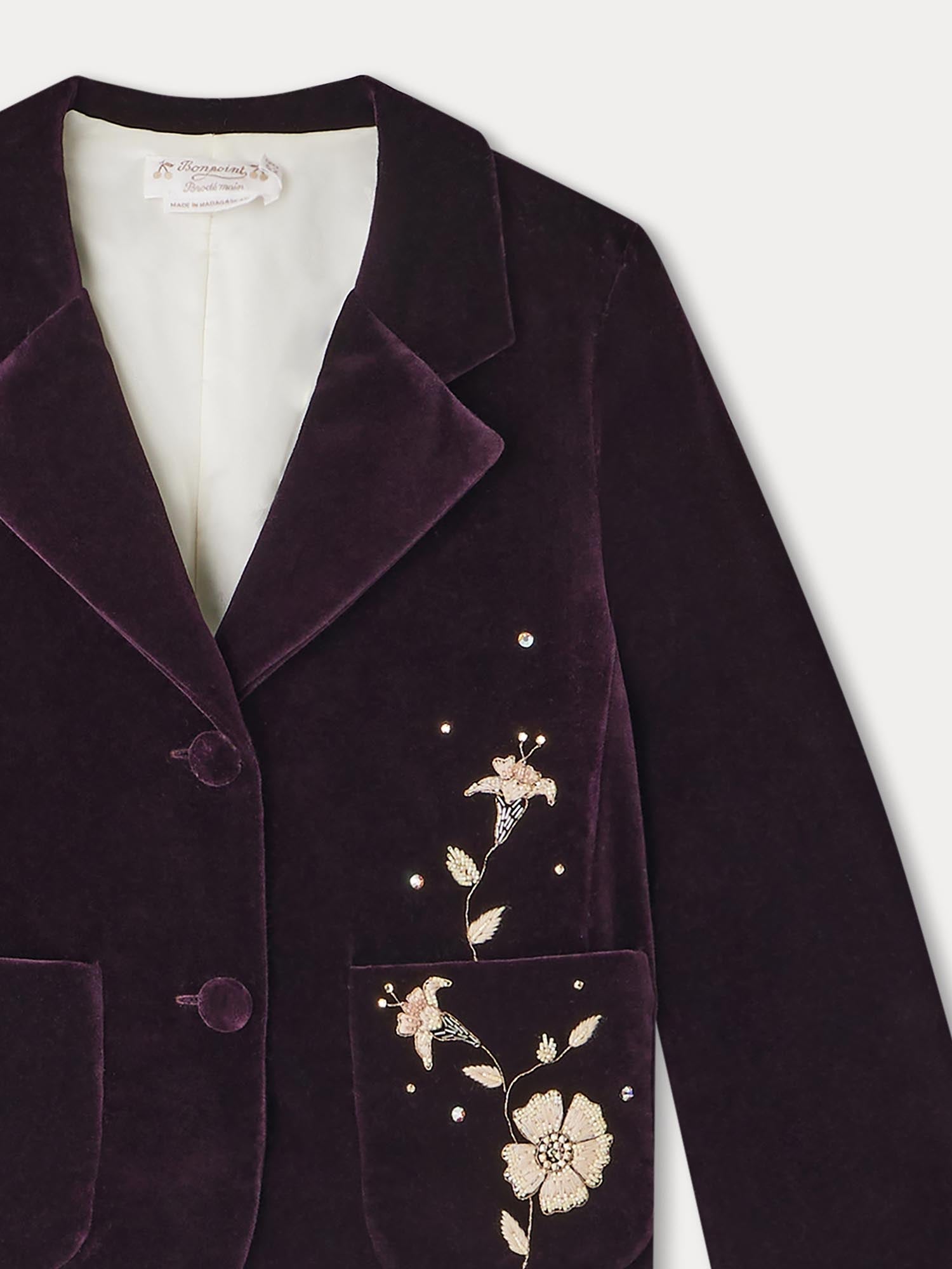 Girl | Gyllian Smooth Velvet Jacket | Eggplant