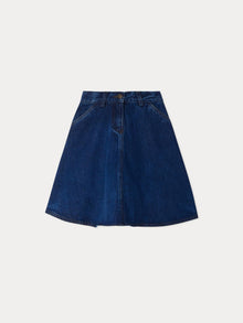 Girl | Gingia Denim Skirt | Light Jean