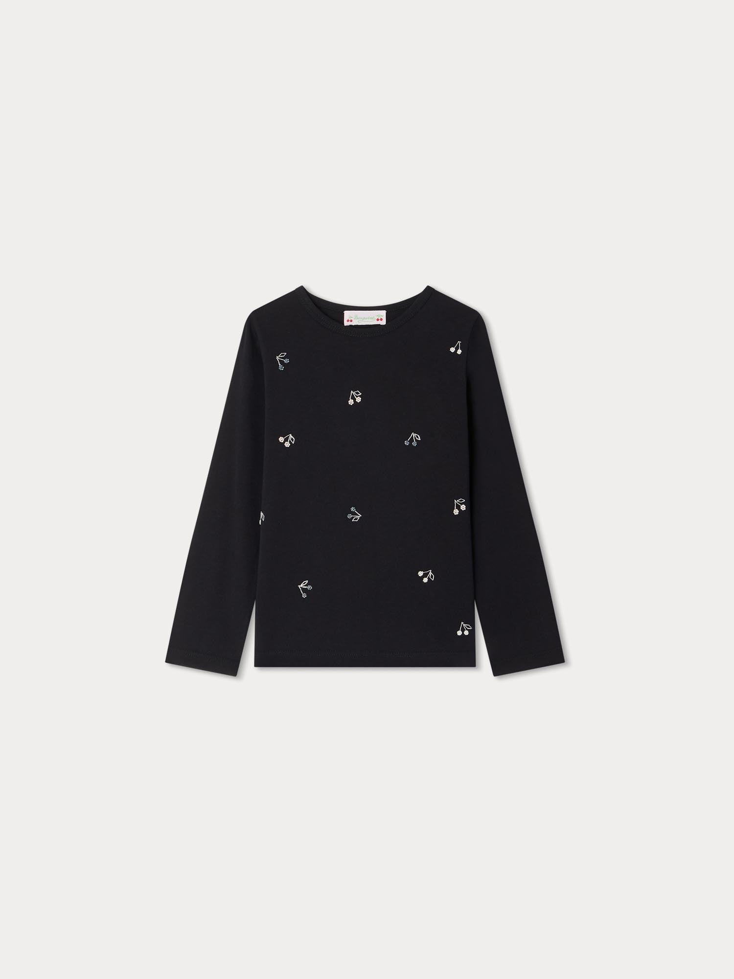 Girl | Tidjiane T Shirt With Embroidered Beads | Black