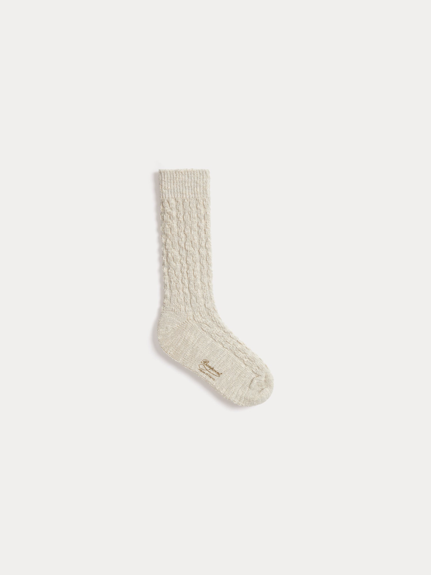 Girl | Gratiane Knee High Cable Knit Socks | Mottled Putty