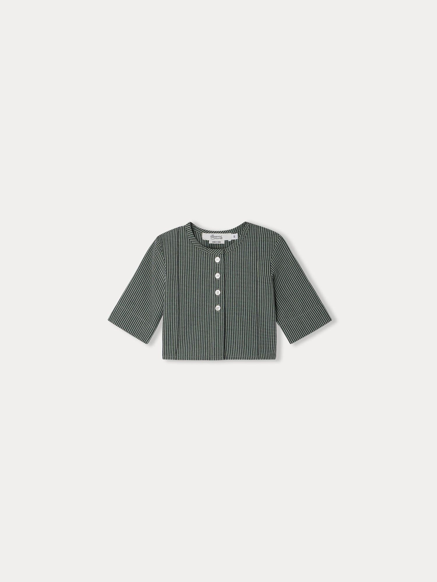 Boy | Gani Checkered Tunic | Green Grey