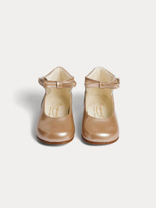 Girl | Gia First Step Leather Shoes | Pebble