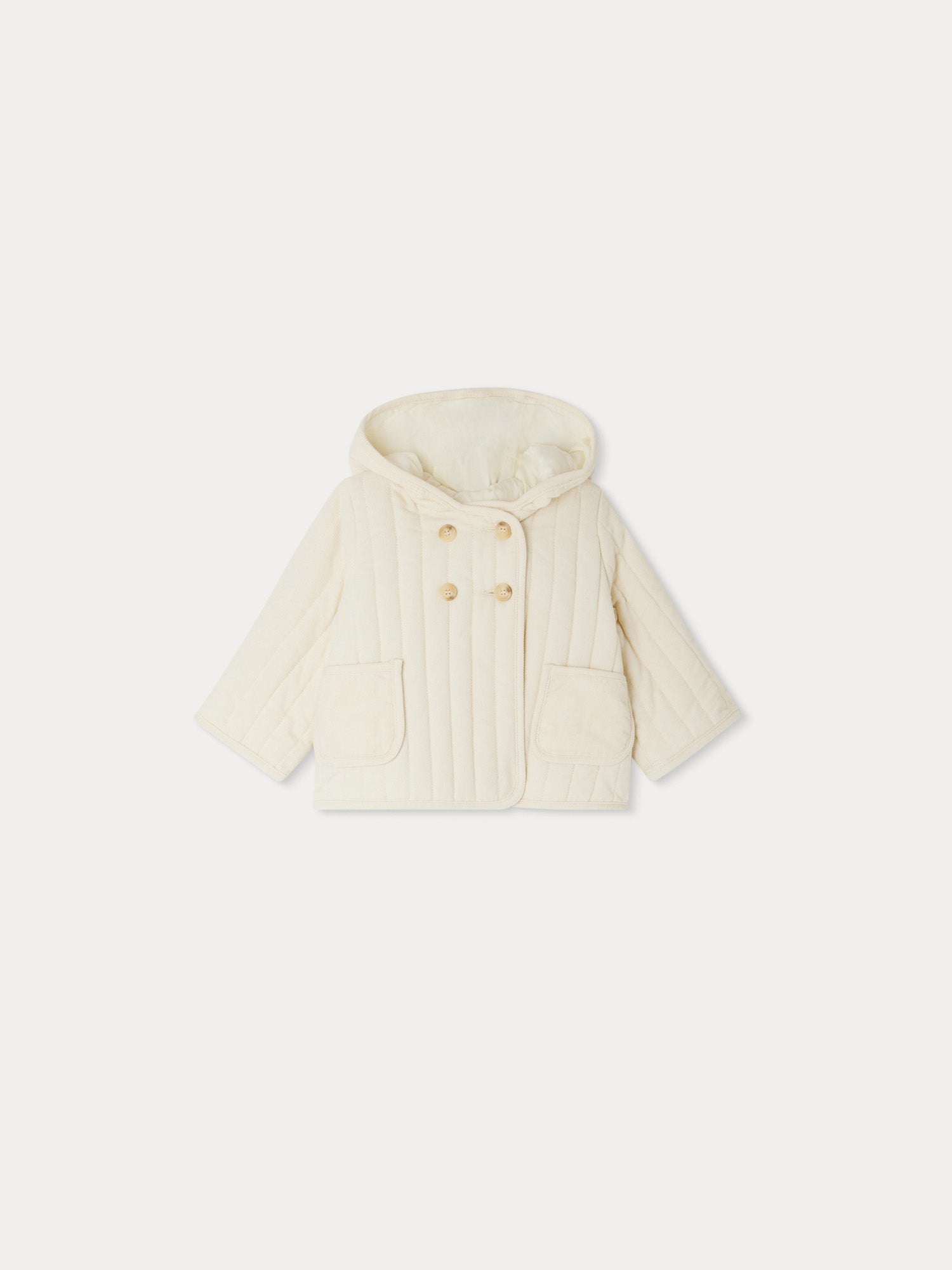 Unisex | Ghalia Quilted Velvet Jacket | Ivory