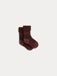 Unisex | Gadilson Brown Ribbed Socks | Chestnut