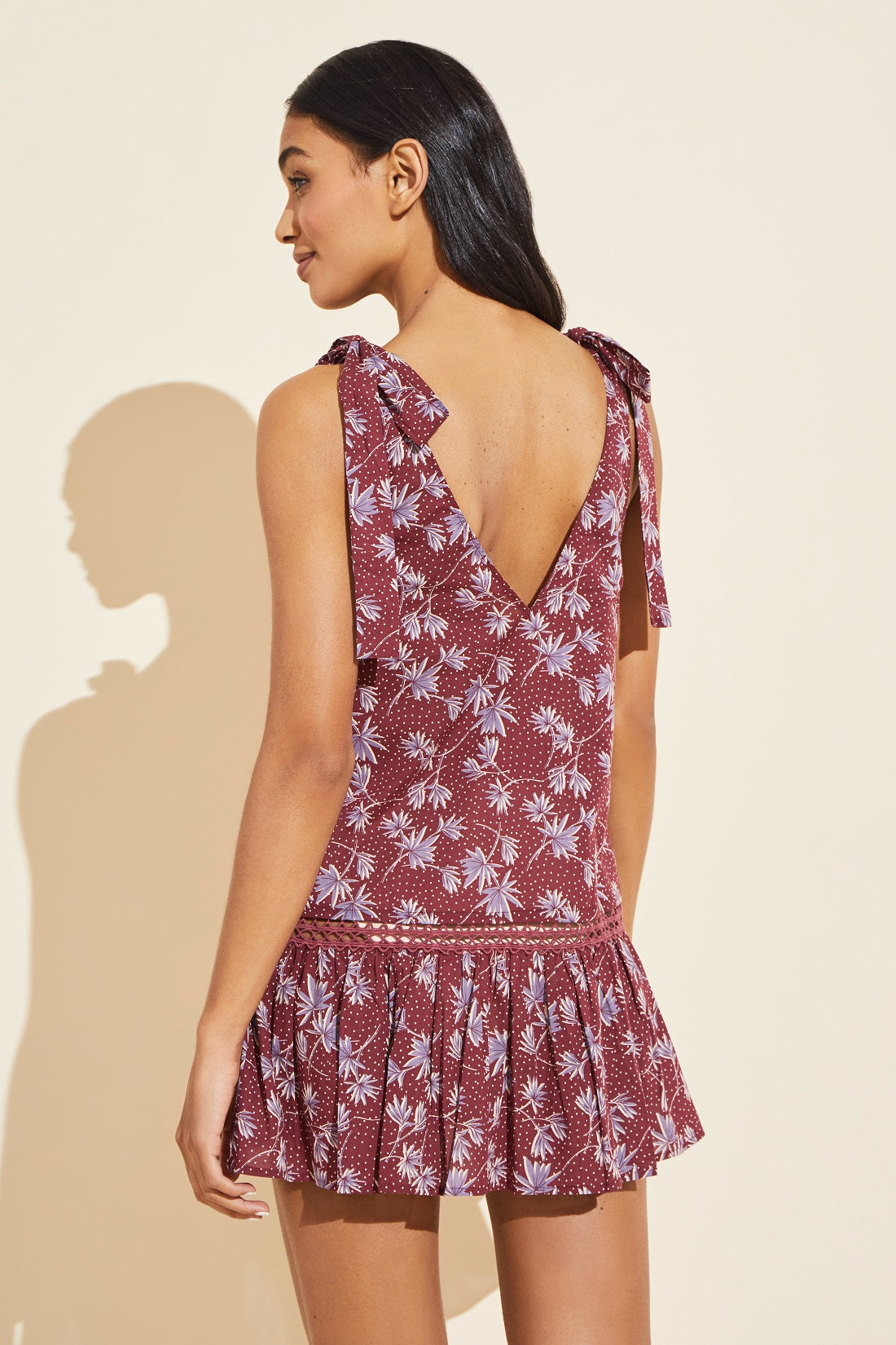 Kayla Organic Cotton Voile Cover-Up | Brick/Delphinium