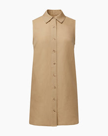 Womens | Air Linen Sleeveless Shirtdress | Jute