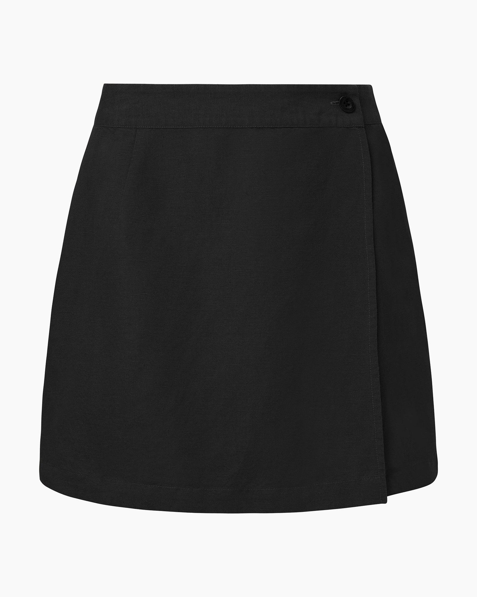 Womens | Linen Mini Skirt | Black
