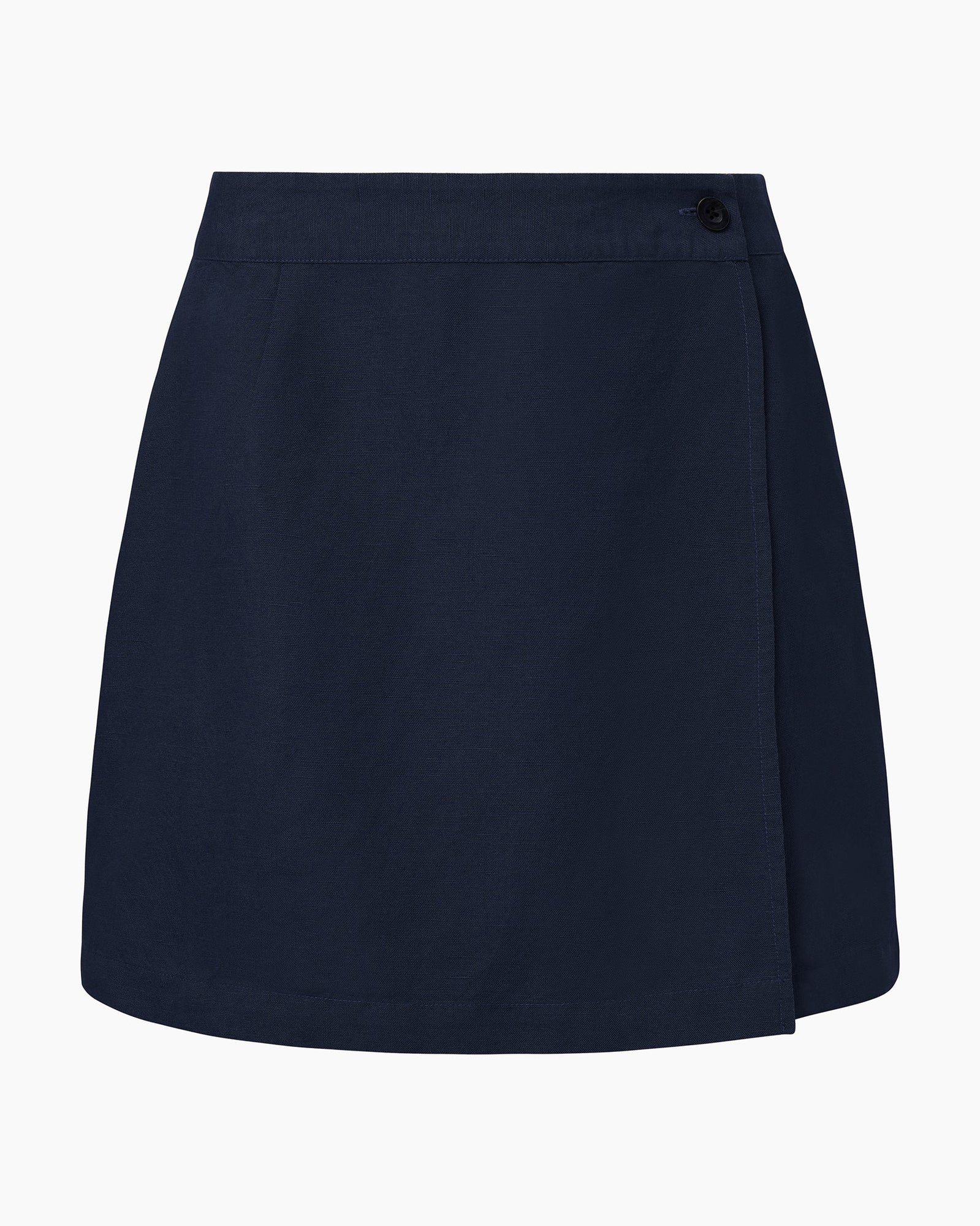 Womens | Linen Mini Skirt | Deep Navy